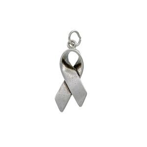 Vintage Sterling Silver 925 Awareness Ribbon Pendant